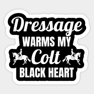 Dressage Warms My COLT Black Heart Sticker